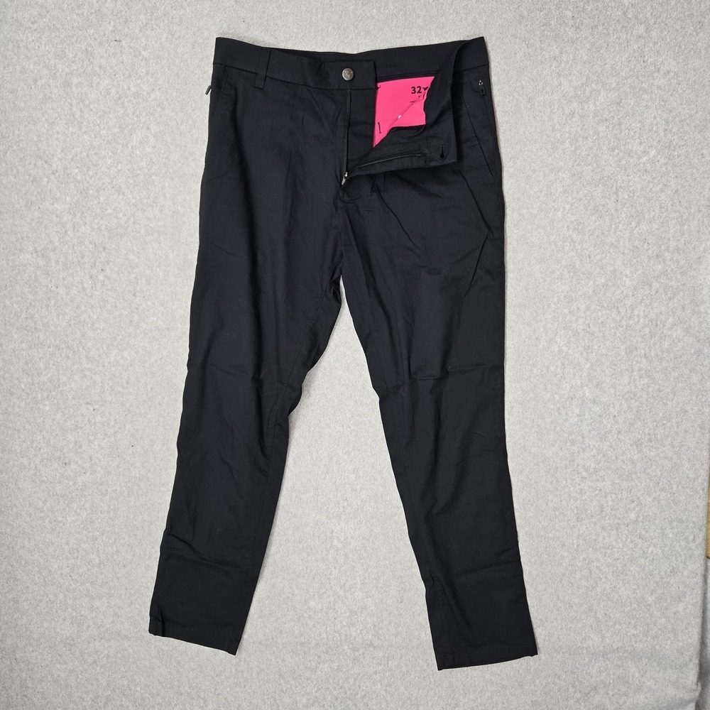Birddogs Men Pants 32X30 Black Cotton Nylon Chino Golf Performance 28" Inseam